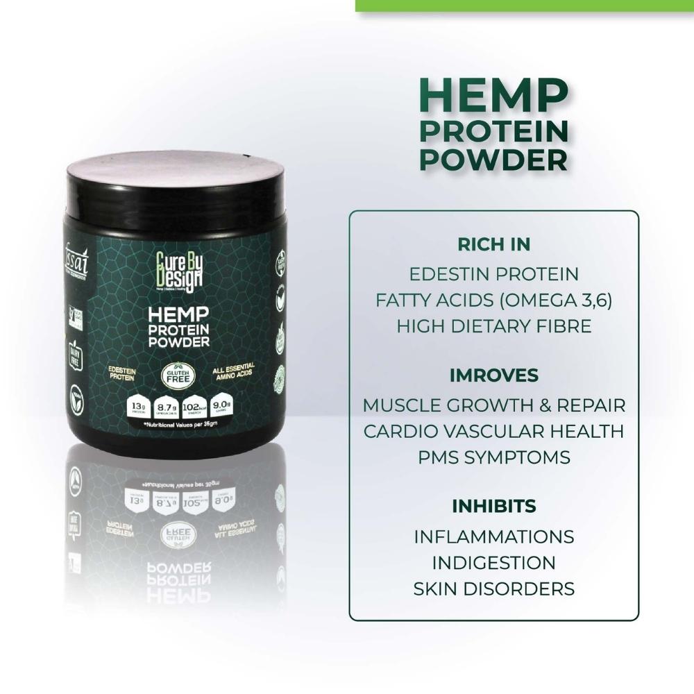 Hemp Protein Powder | Edestin Protein | Natural | Vegan | Gluten Free | 250 GM