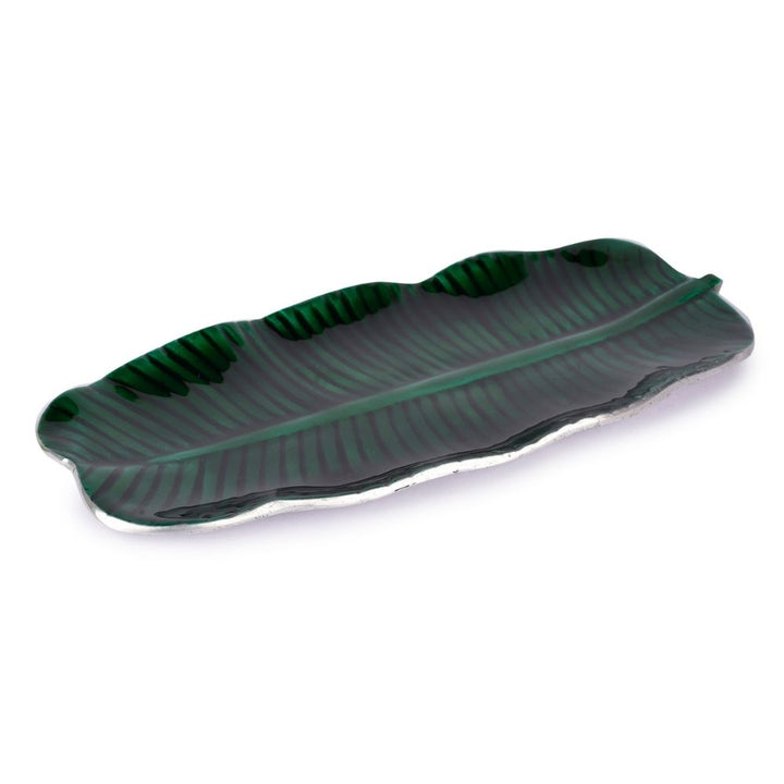 Green Banana Leaf Multipurpose Tray | Dining Room Decor | Artisanal | Hand-Crafted | 11 Inch