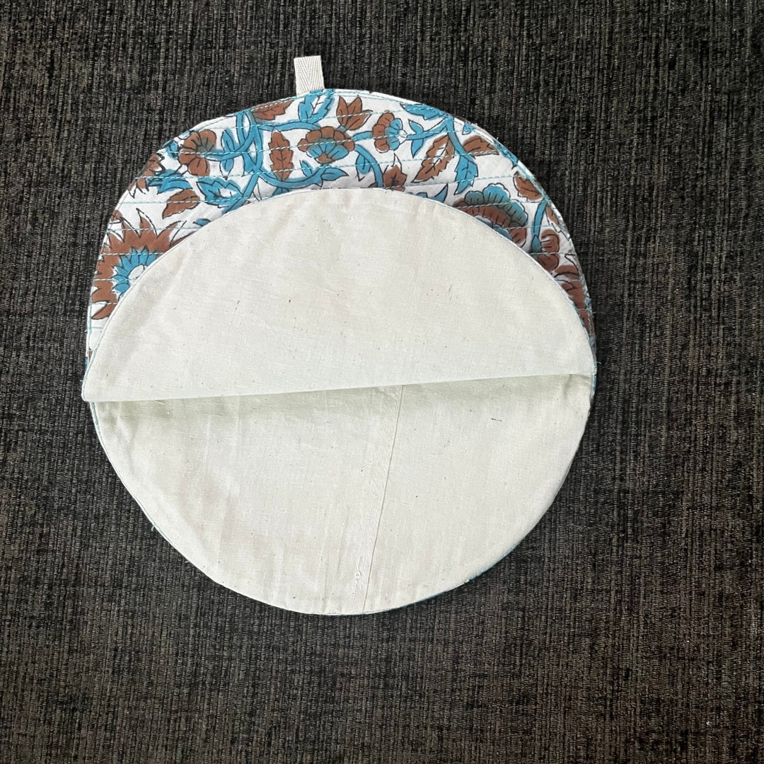 Roti Cover/Wrap | Hand Block Printed Kitchen Accessory | White