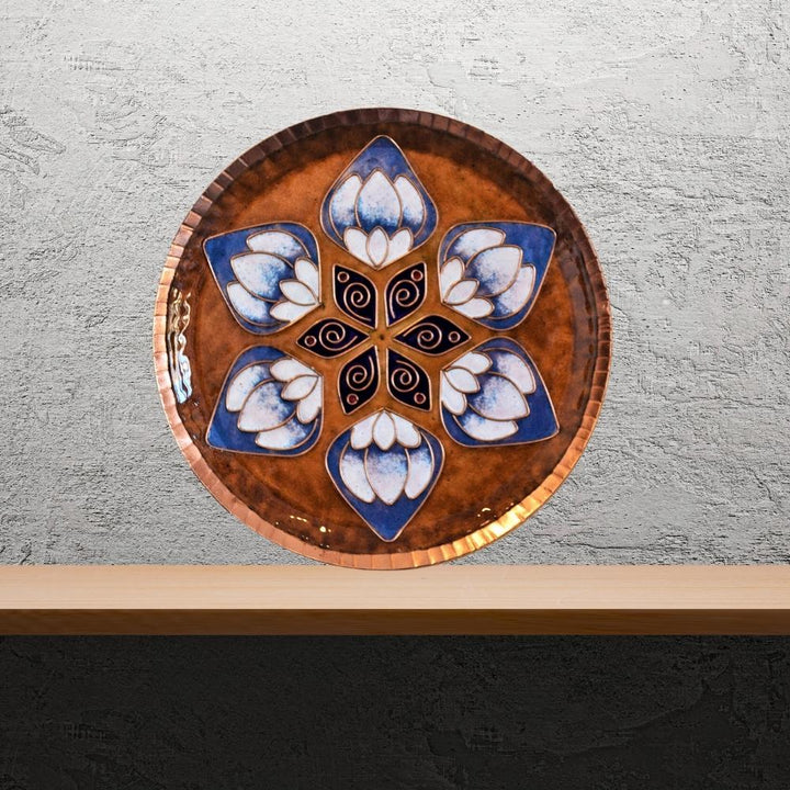 Lotus In The Petal Decorative Plate | Copper Ware | Hand-crafted | Brown