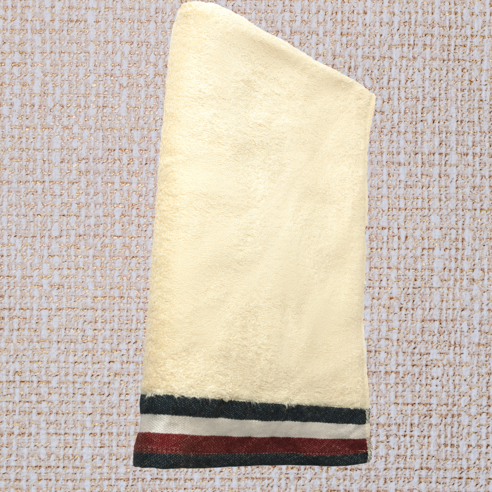 Off-White Bath Towel | Bamboo Fabric | | Moisture Absorbent | Anti-Bacterial