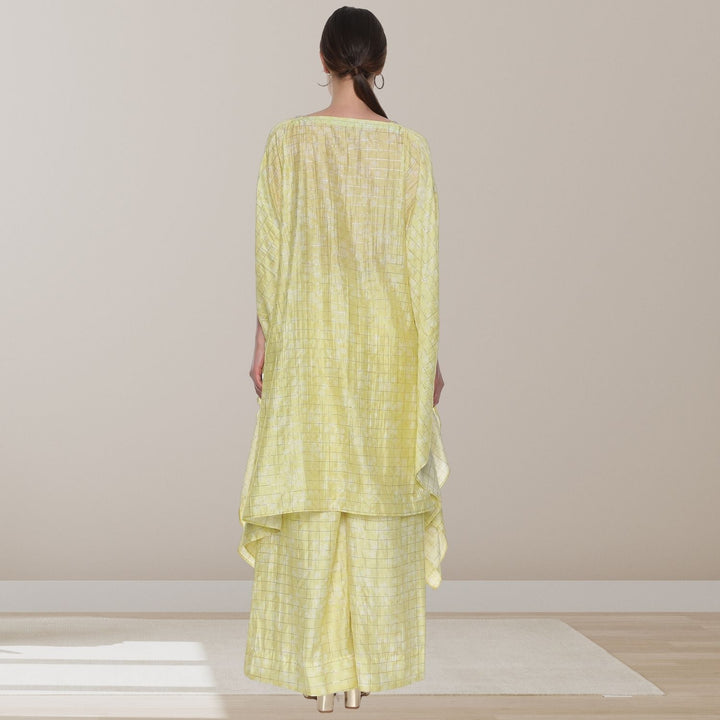 Sunehri Kurta Pallazo Set | Kaftan Style | Sophisticated | Festive Wear | Pastel Yellow