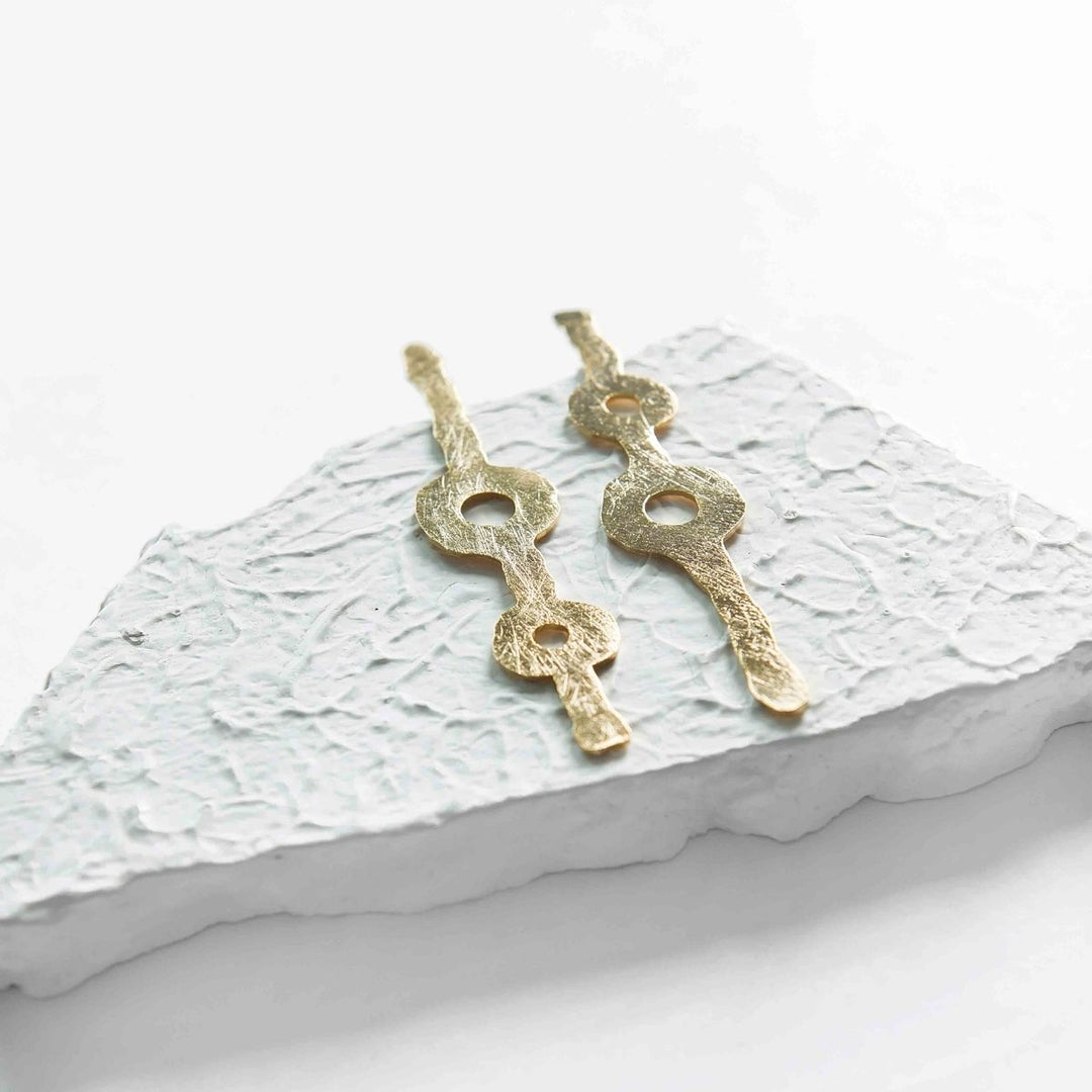 Lotura | Gold Finish Brass Earrings | Hand-Crafted | Sustainable | Dazzling