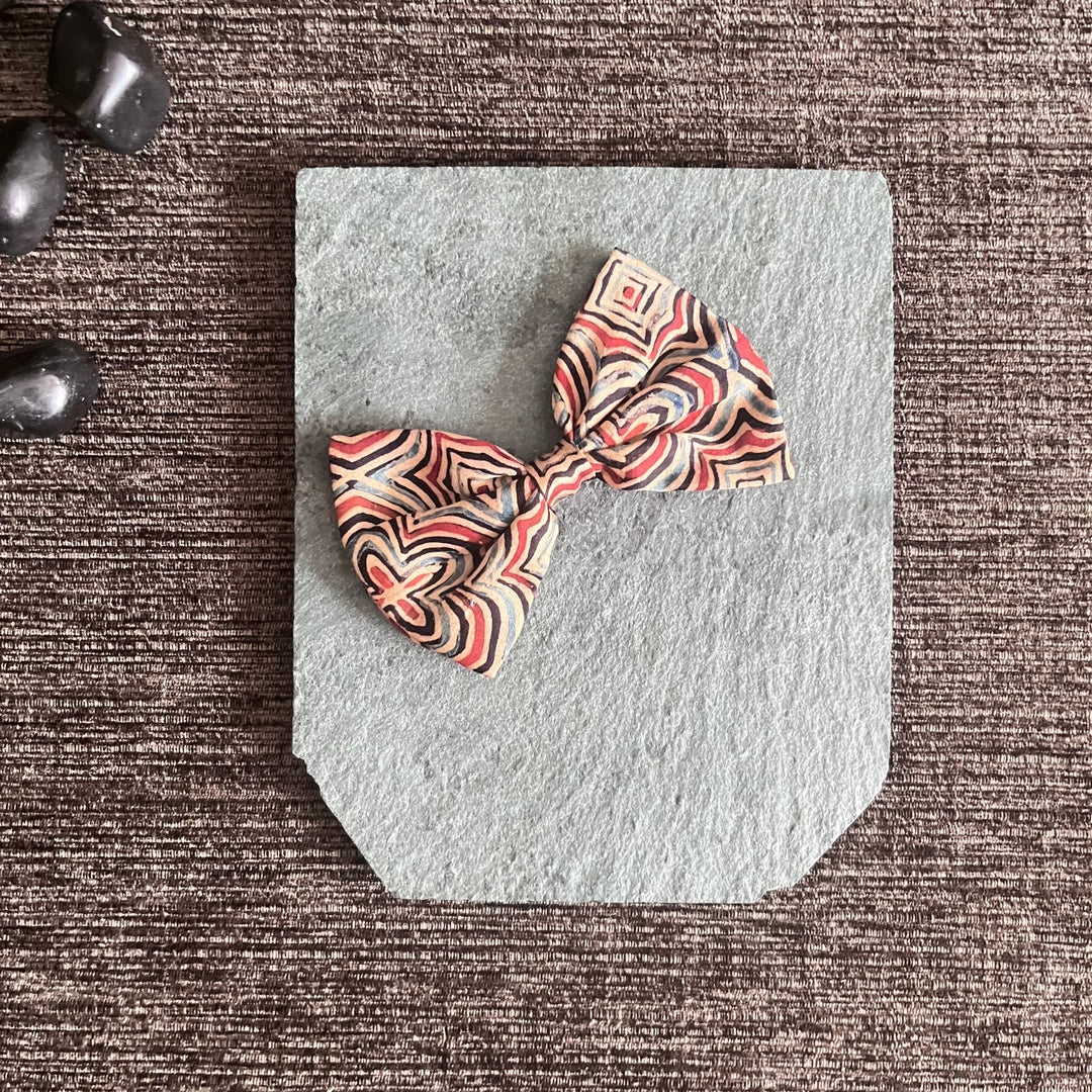 Hair Bow Clip for Girls | Hand Crafted of Ajrakh Modal | Minimalistic | Comfortable