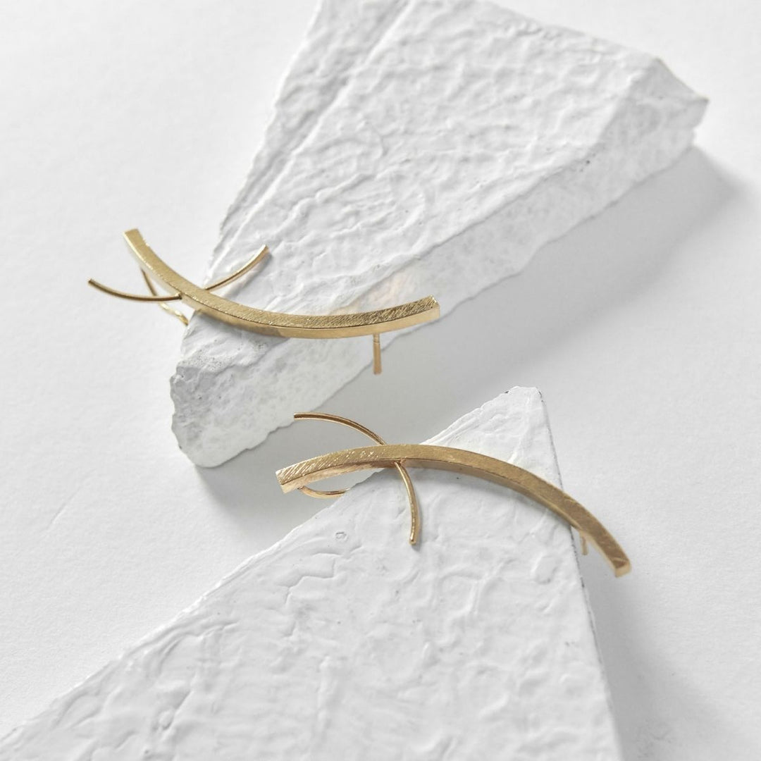 Gold Finish Brass Ear Cuff | Contemporary Design | Modern And Smart Accessory 