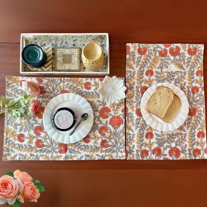 refreshing-floral-printed-table-placemats-rust-orange