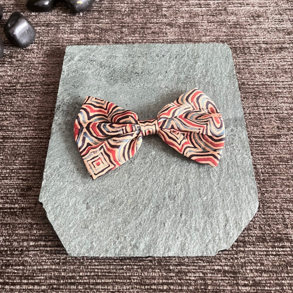 Bow Hair Clips For Girls | Ajrakh Block Print | Comfortable | Peppy |  Set of 3