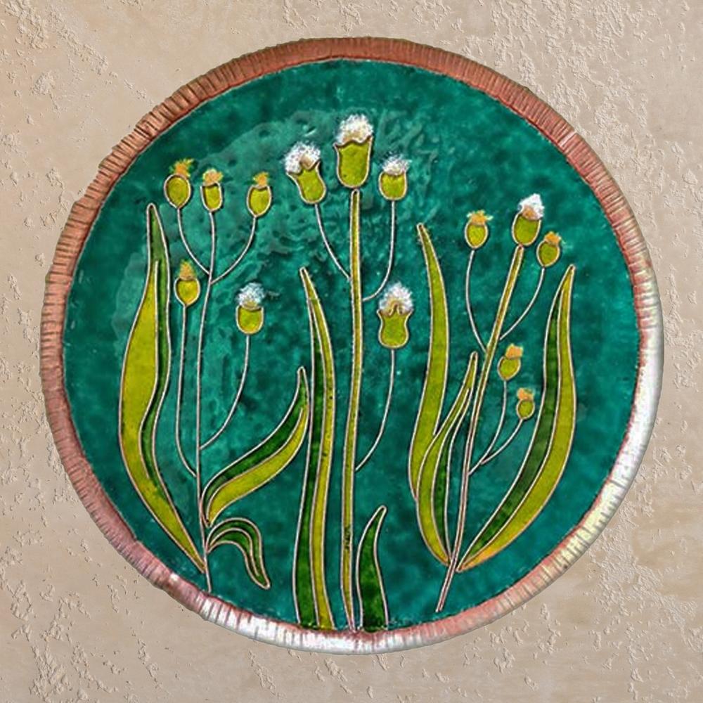 Gardens Of Vishwakarma Decorative Plate | Hand-crafted | Green Emilia