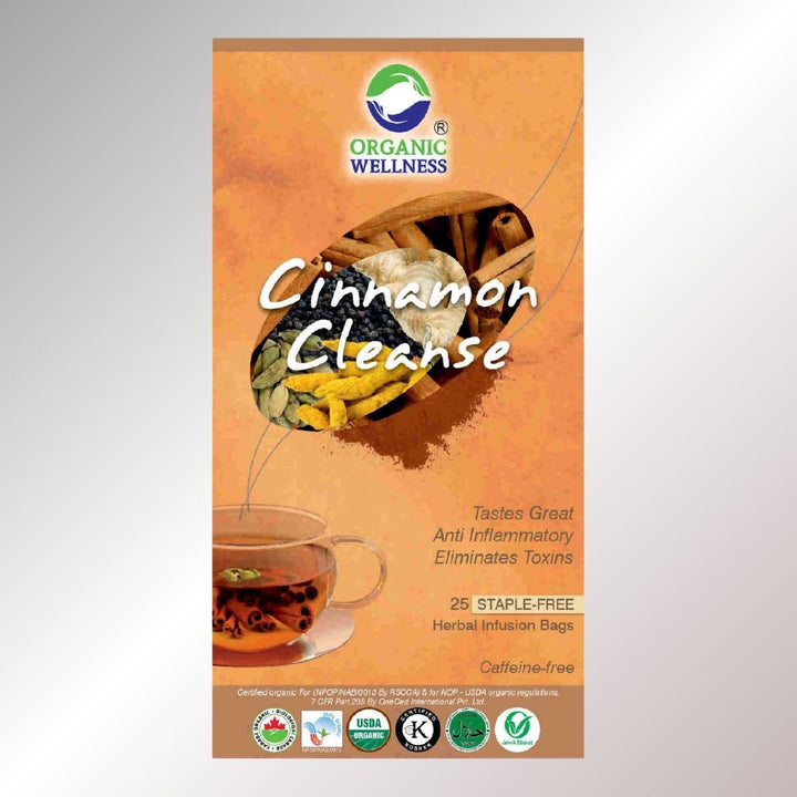 Cinnamon Cleanse Herbal Tea | Caffeine-Free | Organic | 25 Staple Free Tea Bags