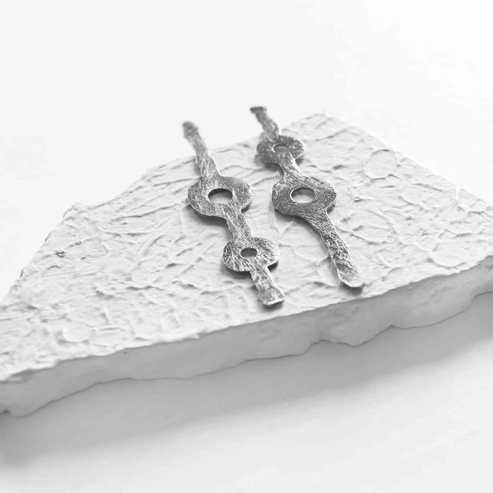 Lotura | Silver Finish Brass Earrings | Hand-Crafted | Sustainable | Dazzling