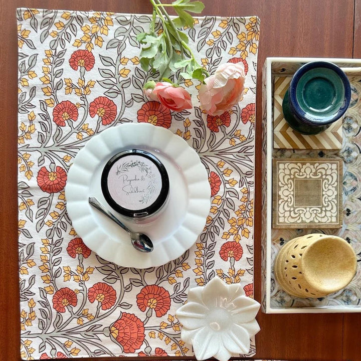 refreshing-floral-printed-table-placemats-rust-orange