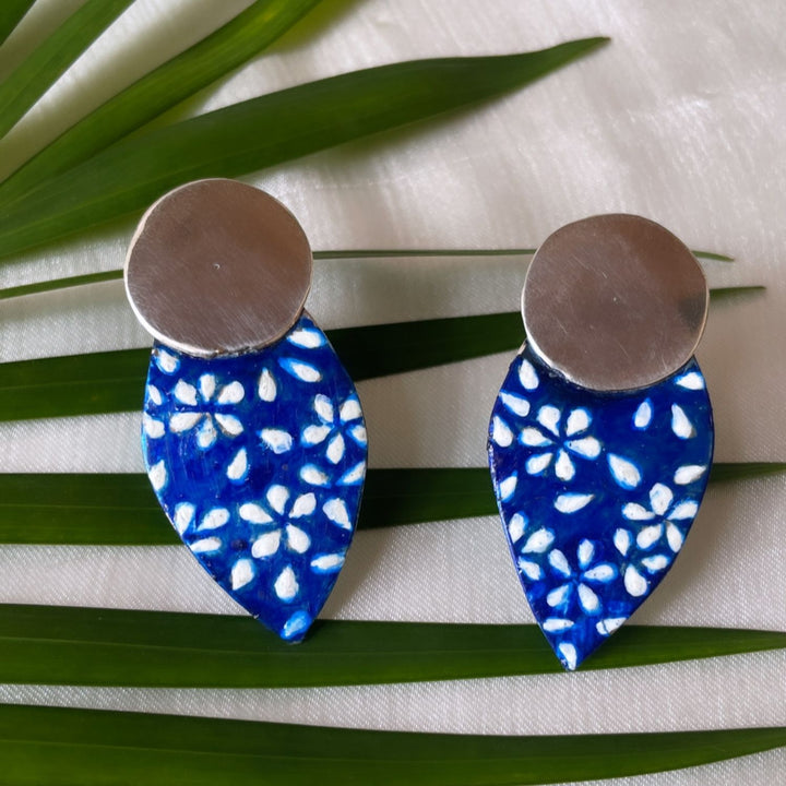 Falling Leaves Earrings | Silver Jewellery | Hand Painted Earrings | Aesthetic Design