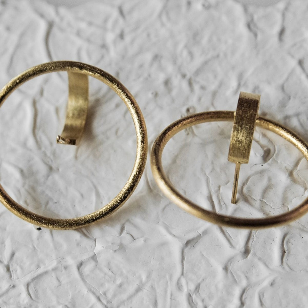 Orb | Gold Finish Brass Earrings |  Hand-Crafted | Sustainable | Exquisite Design