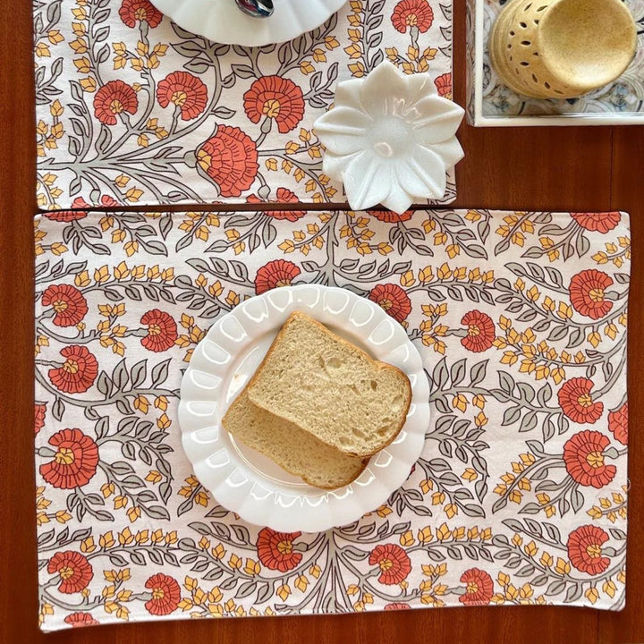 refreshing-floral-printed-table-placemats-rust-orange