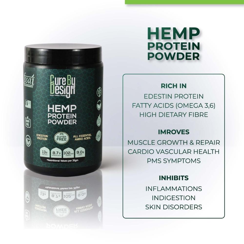 Hemp Protein Powder | Edestin Protein | Natural | Vegan | Gluten Free | 450 GM