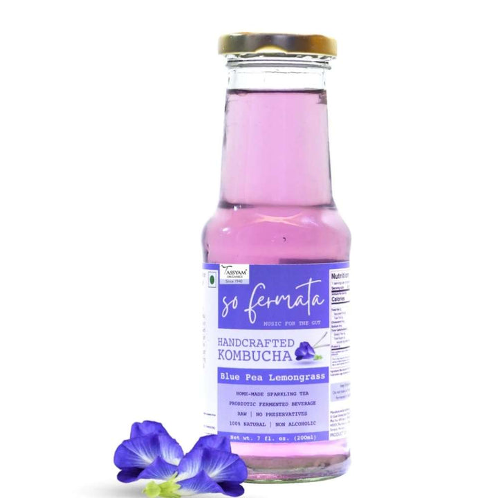 Handcrafted Blue Butterfly Pea Kombucha | Organic | Probiotic | Gut Health | 200 ML