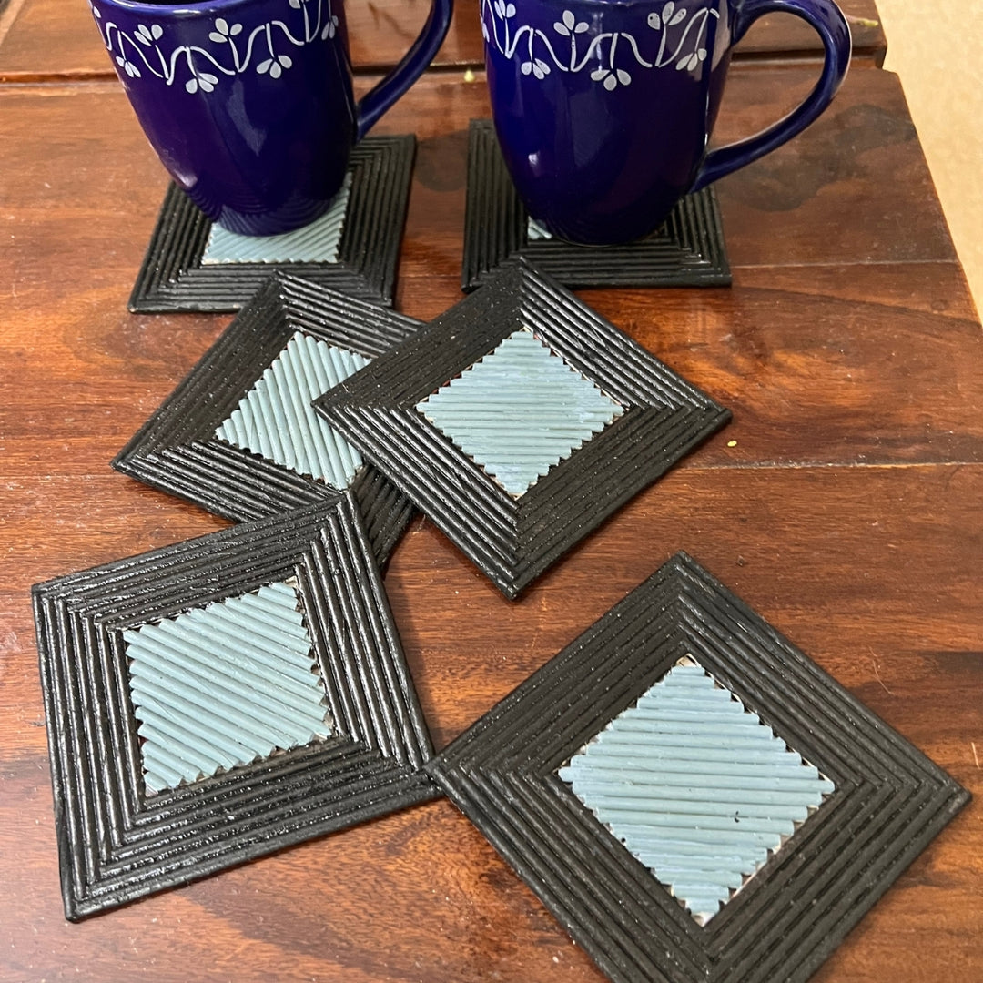 Sky Square Coasters | Durable | Artistic Paper Craft | Hand Crafted | Set of 6