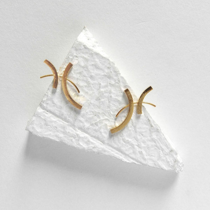 Eke Studs | Gold Finish | Brass | Statement Earrings | Sustainable | Aesthetic