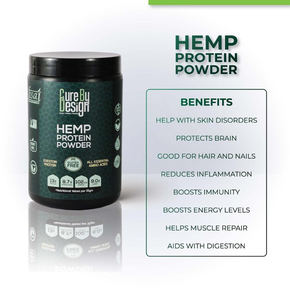 Hemp Protein Powder | Edestin Protein | Natural | Vegan | Gluten Free | 450 GM