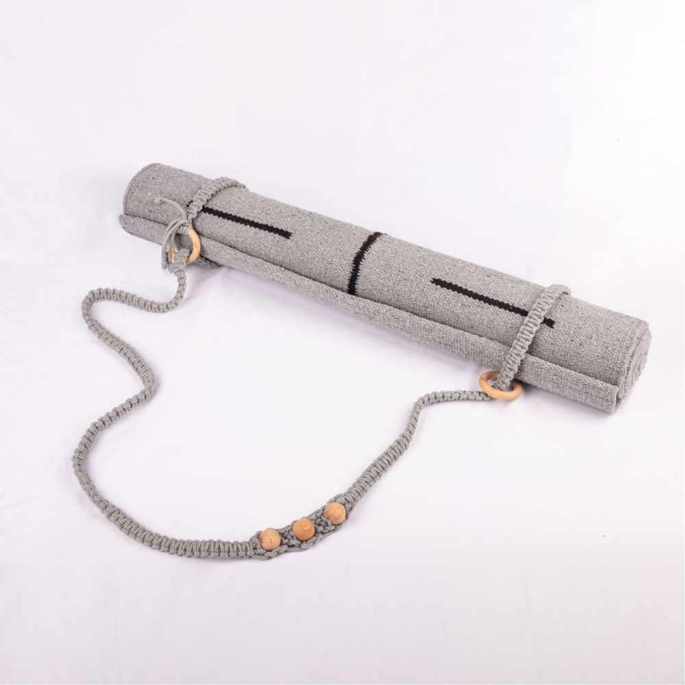 Yoga Mat Carrier Straps Hand-crafted in Macrame (Grey)