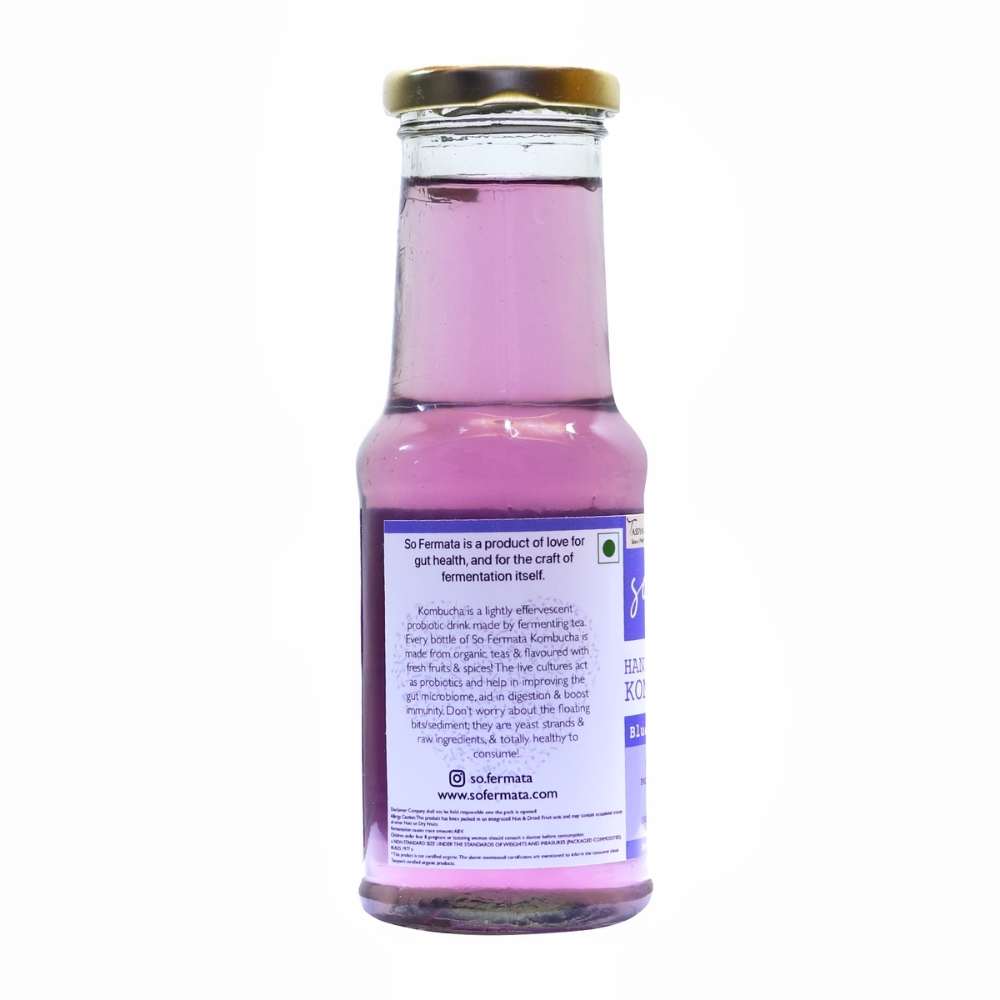 Handcrafted Blue Butterfly Pea Kombucha | Organic | Probiotic | Gut Health | 200 ML