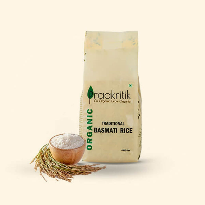 Traditional Basmati Rice | Nutrients Rich | 100 % Organic | GMO-Free | 500 GM