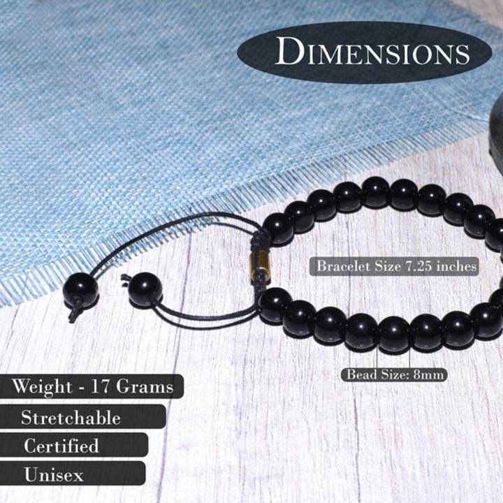 Black Onyx Bracelet | Certified | Natural | Wellness Jewelry | Unisex Wear | Sustainably Made