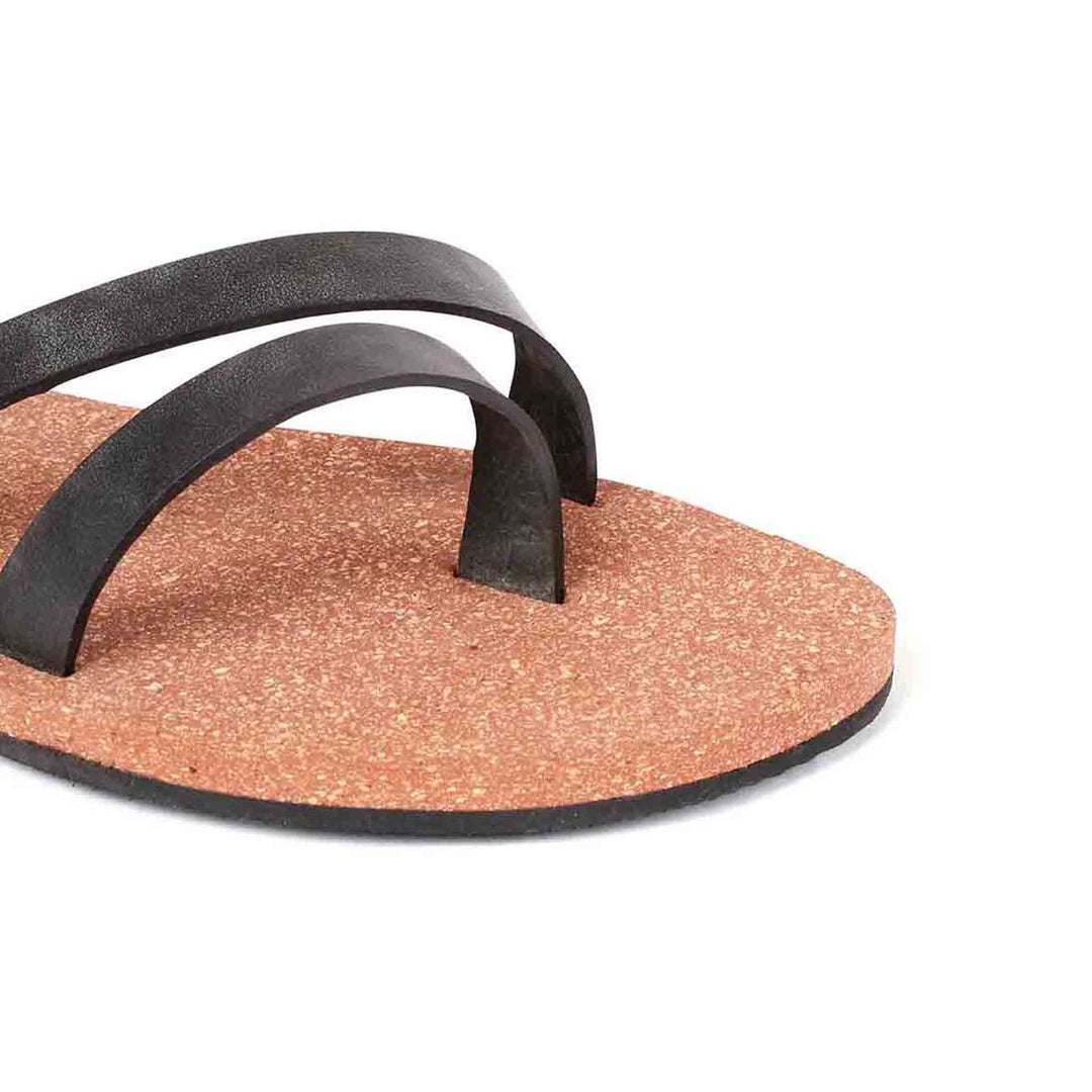 Toe Strap Cork Sandal for Women with Eco-Conscious Attitude | Brown & Black