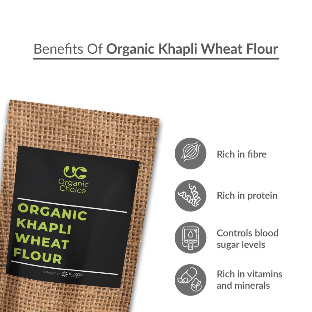 Organic Khapli Wheat Flour | Low Gluten & Diabetics Friendly | 750 GM