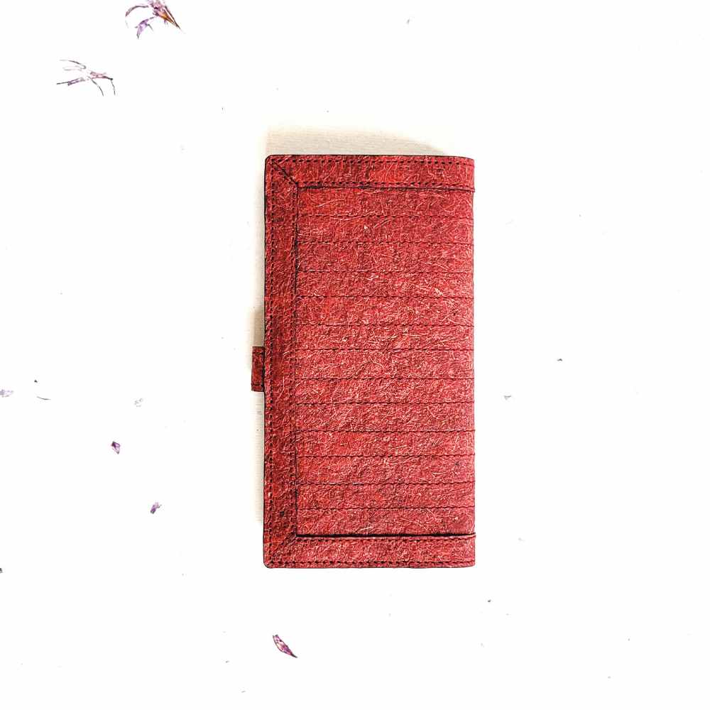 Hand wallet, Coconut leather, hand-crafted, Charcoal Grey Hand Wallet, Made of Coconut Leather, Natural Dye, Vegan, 