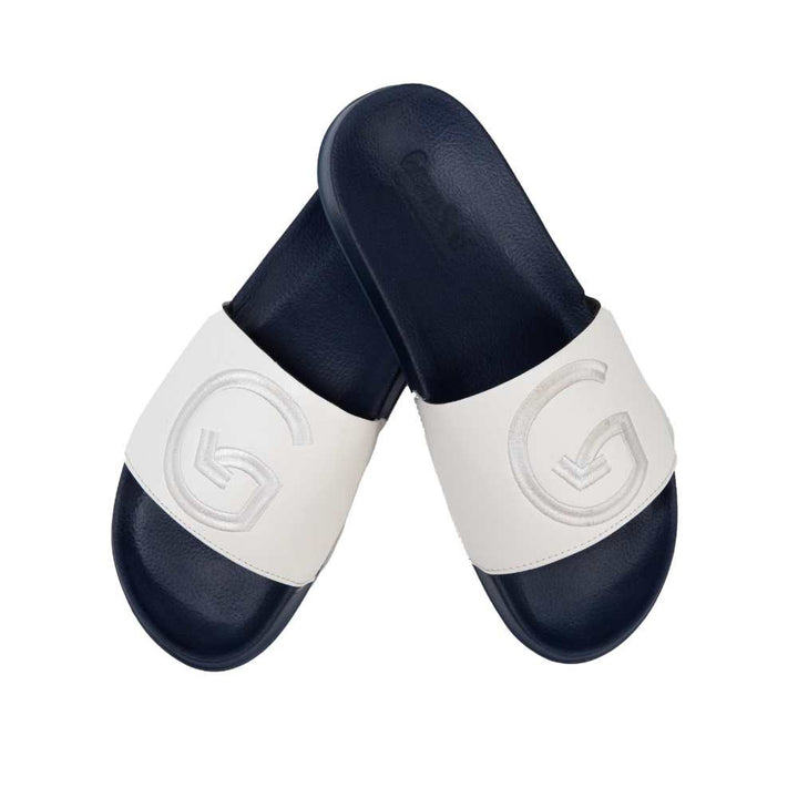 Pool Side Flip Flops | Sleek Design | Sustainable | Navy Blue & White