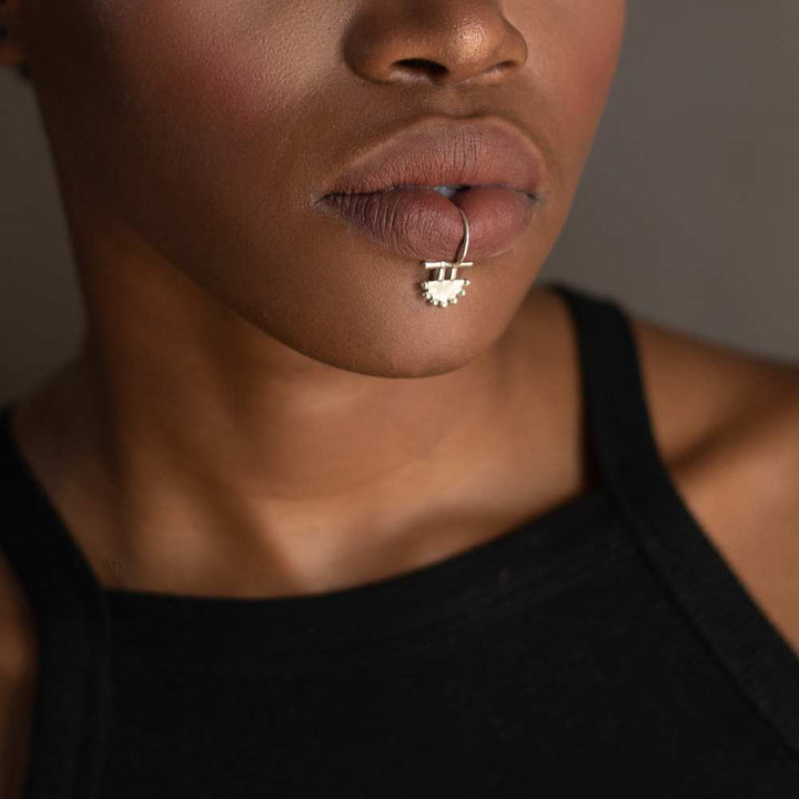 Lip Ring | Hand-Crafted Silver | Tribal Piercing Inspired | Contemporary | Subtly Modern