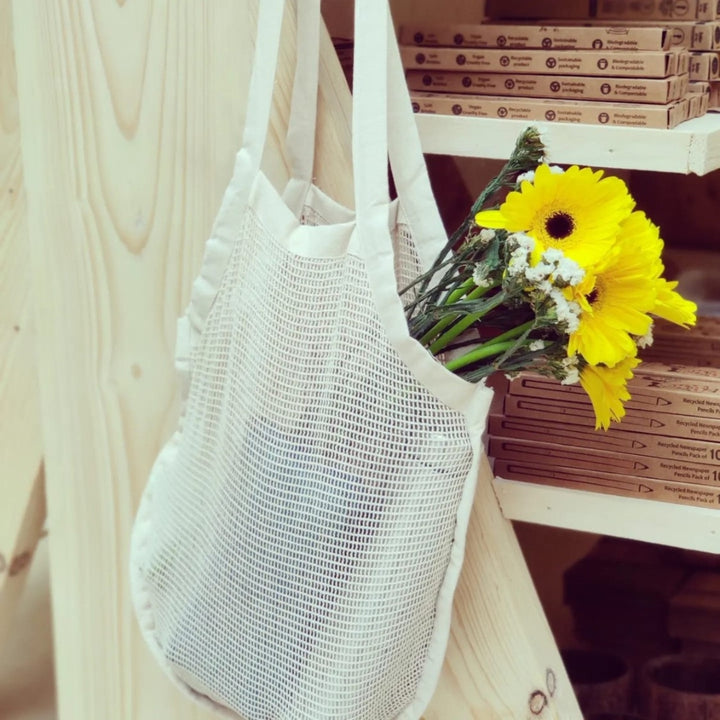 Cotton Mesh Bag | Shopping Bag | Multi-purpose | Off White | Pack Of 3