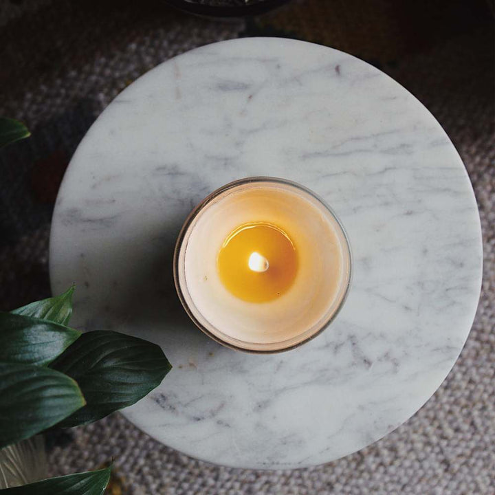 Amber & Sweet Orange Fragrant Candle | Made of Pure Soy Wax | Glass Jar | 175 GM