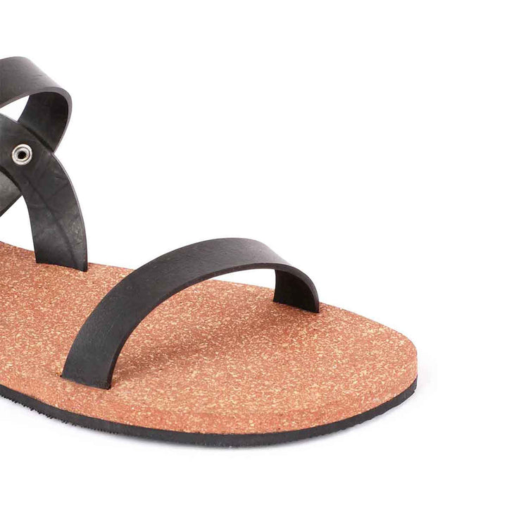 Slingback Cork Waterproof Brown Sandals Brown | Flats for Women | Vegan