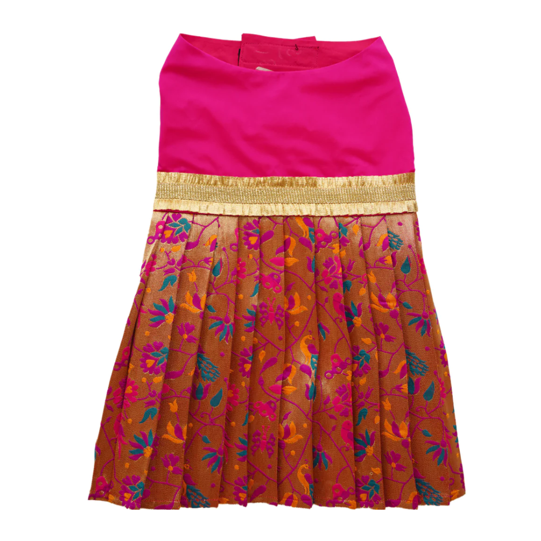 Silk Paithani Lehenga For Your Pet | For Her | Pink | Hand-Made | S-M-L-XL