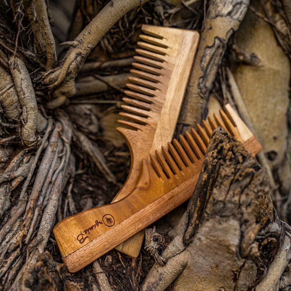 Wide Teeth Pure Neem Wood Shampoo Comb