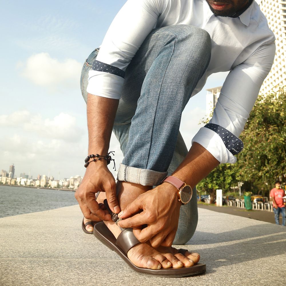 Comfy Black Flat Sandal for Men | Sharp & Timeless Design | Eco Conscious