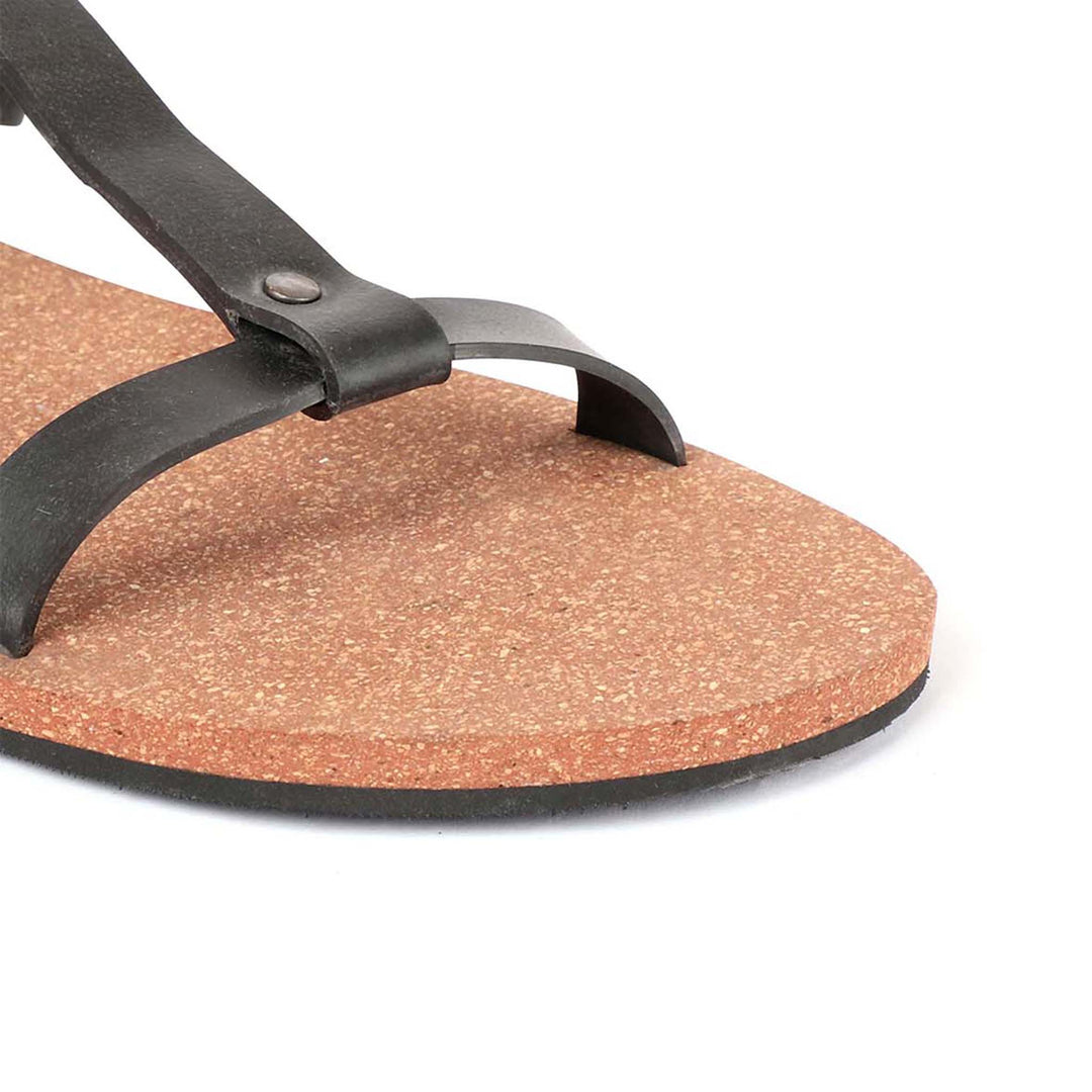 T-Strap Cork Brown Sandals | Flats for Men | Soft, Light-Weight and Eco-Friendly