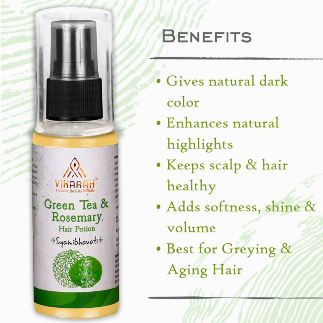 Hair Potion/Serum | Green Tea & Rosemary | Ideal For Premature Greying | 60 ML