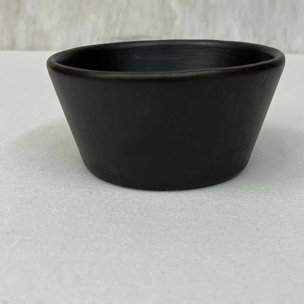 Medium Black Stone Pottery Bowl | Hand-Crafted  | 5 Inch