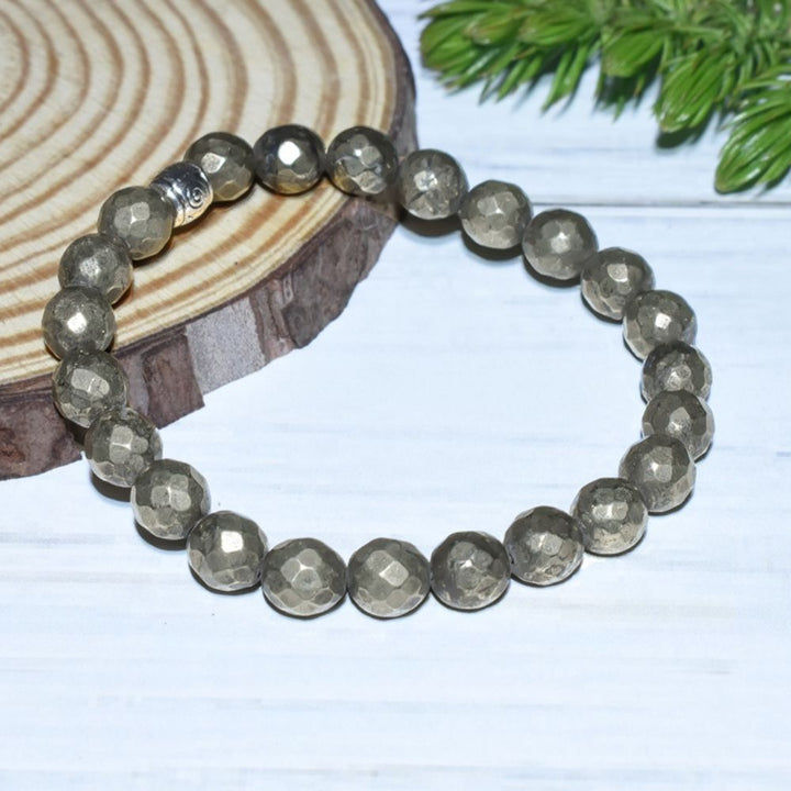 Pyrite Bracelet | Semi Precious Stones | Enhances Focus | Money Attracting Stone