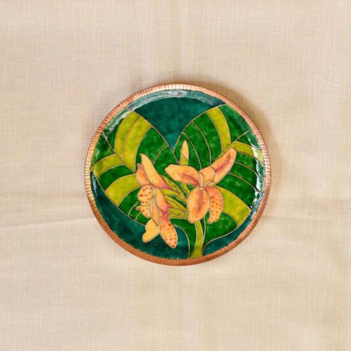 Decorative Plate | Home Decor | Wall Accent | Copper Craft | Hand-Crafted | Green