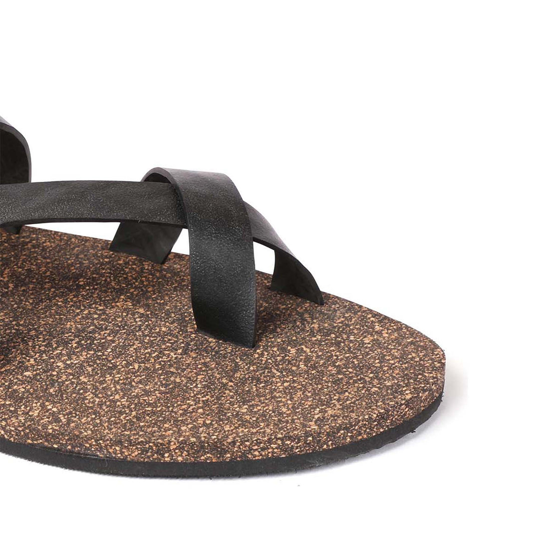 Waterproof Cork Slingback Sandals | X Cross Designed Flats for Men | Brown