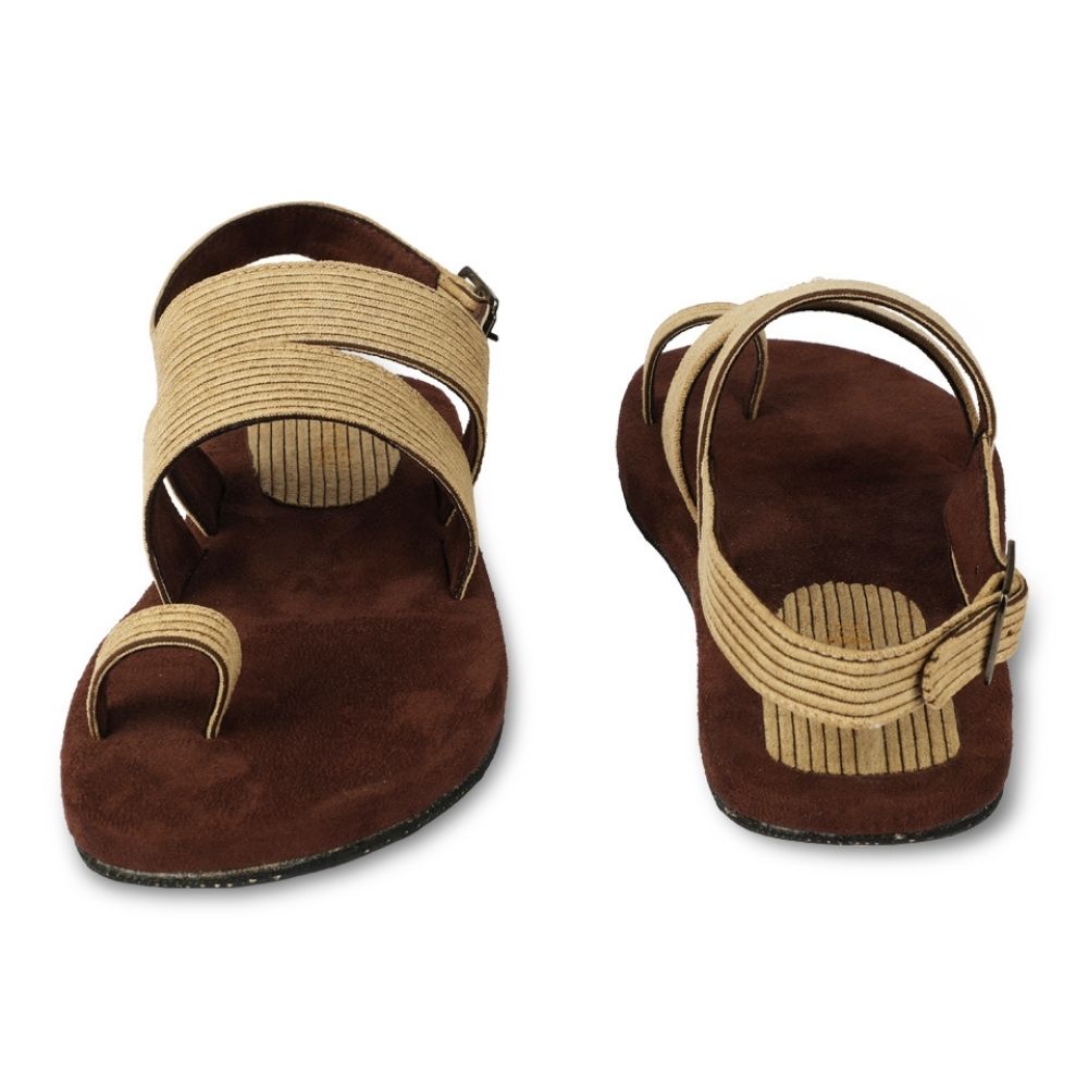 Sef Sand Beige Men Sandals | Breathable & Textured Corduroy | Comfort Fit