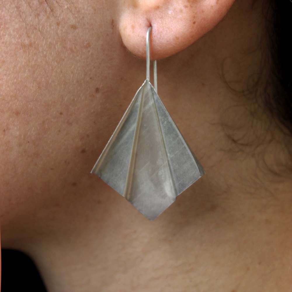 Origami Inspired Front-Fold Earring | Sustainably Luxurious | Hand-Crafted 925 Silver | Pure