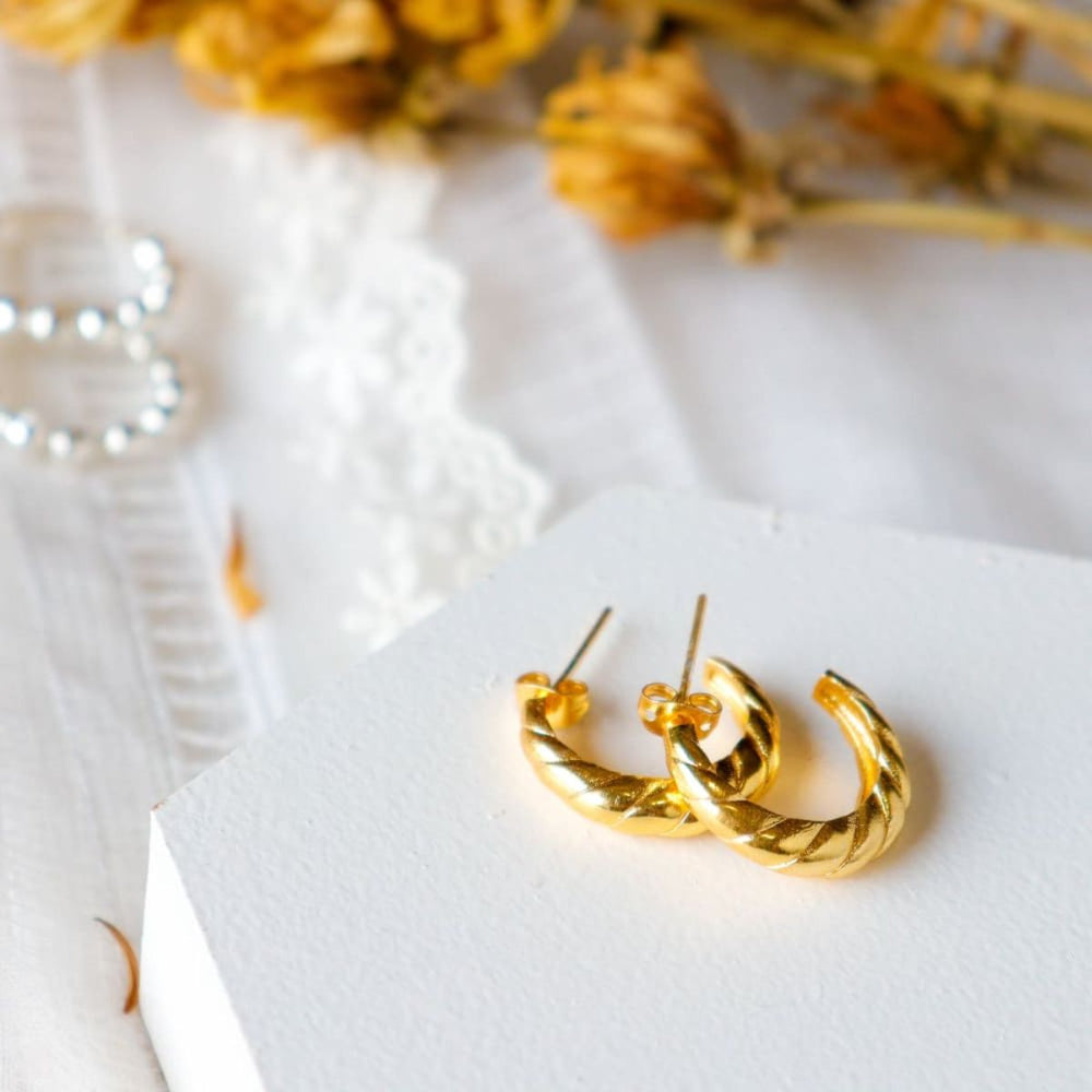 Circle Hoop Earrings | Gold Finish Brass Metal | Elegant and Smart Accessory 