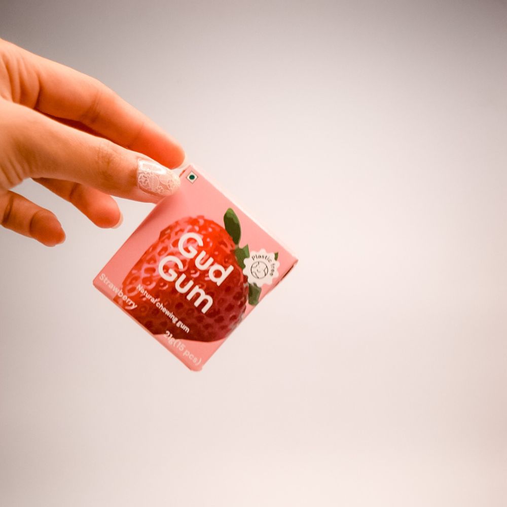 Strawberry Chewing Gum | Plant Based | Biodegradable Gum | Pack Of 4