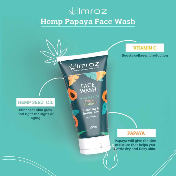 Face Wash | Hemp & Papaya | Wrinkles Control | Blemish Free | Hydrating | 100 ML