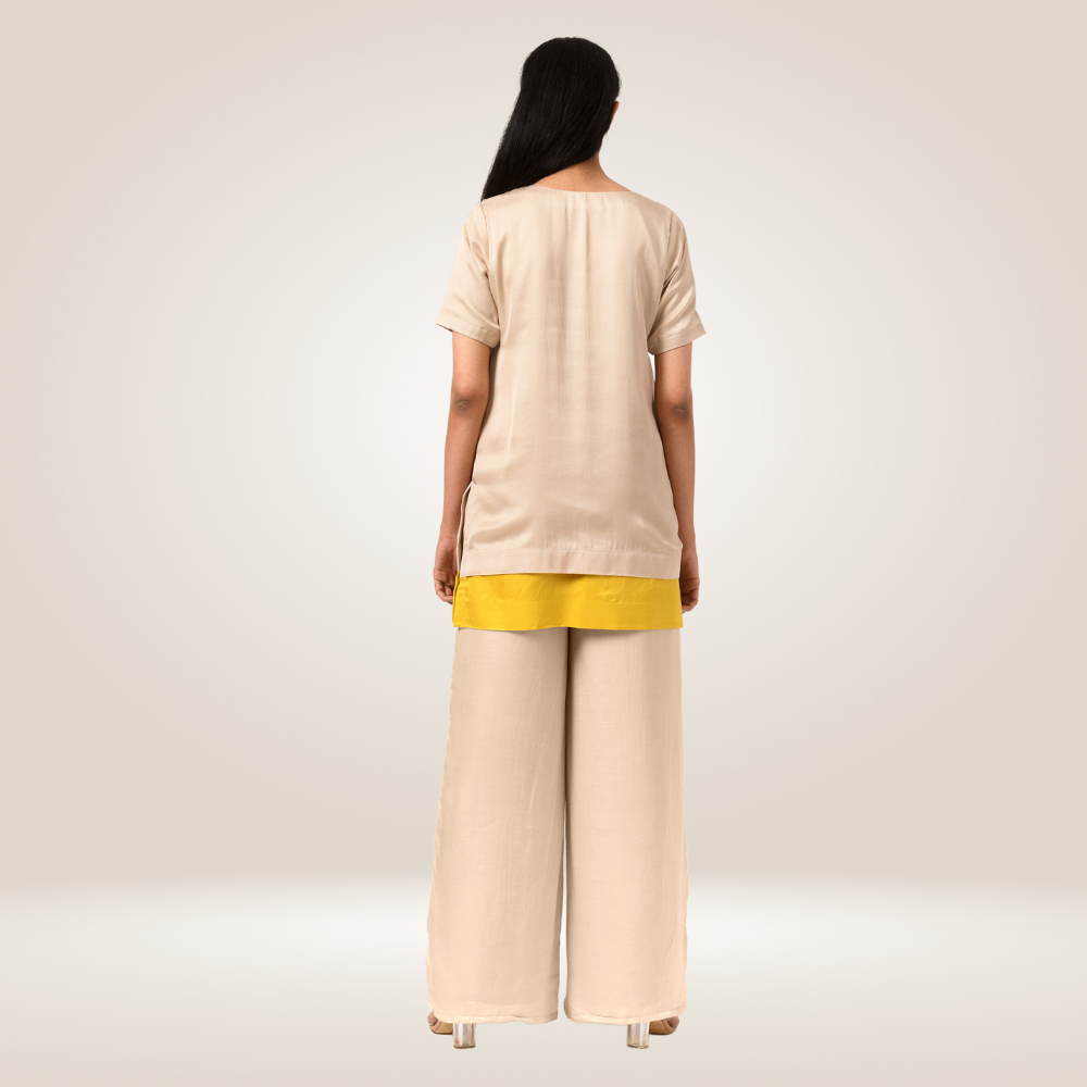 Ecru Yellow Blouse Top | Bemberg Modal Silk | Sustainable